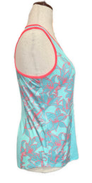 New Jofit Aqua & Teal Floral Tennis Tank MSP$70-2
