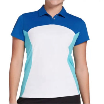 New Slazenger Women's Blue & White Color Block Golf Polo Size XL