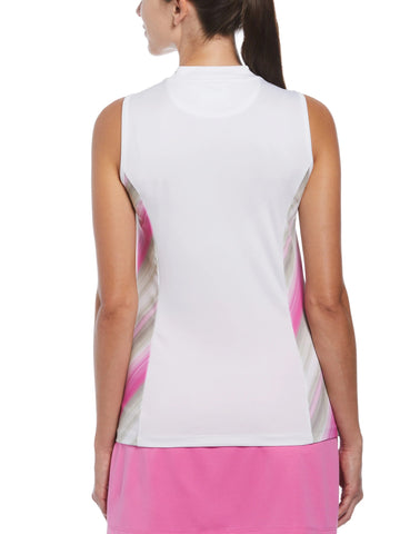 PGA Tour Women's Energy Stripe Baseball Collar Golf Polo - 0