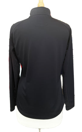 Pebble Beach Performance Textured Black 1/4 Zip Pullover Size M - 0