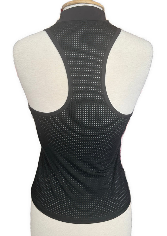 Athleta Black Mesh Cropped Zip Tank Size S