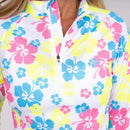 New Taylor Jordan Neon Hibiscus Long Sleeve Sun Shirt MSP$100-3