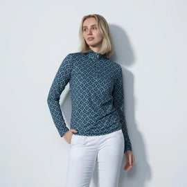 New Daily Sports Twine Geometric Print Long Sleeve Golf Top MSP$130