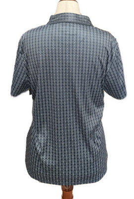 New Greg Norman Women's Geo Print Zip Golf Polo MSP$70 - 0