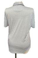 New Greg Norman Women's Geo Print Zip Golf Polo MSP$70-4