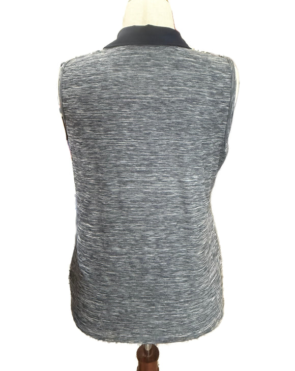 Izod Women's Navy Heather Sleeveless Golf Polo Size L