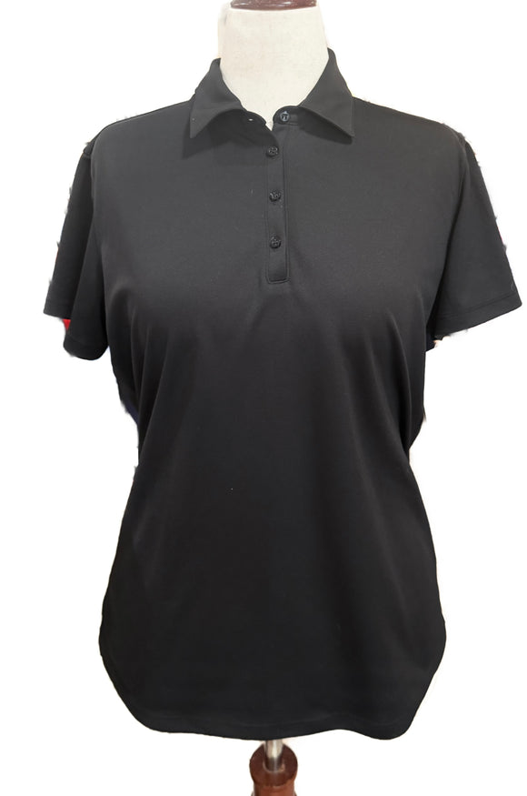 Lady Hagen Black Short Sleeve Button Golf Polo Size XL