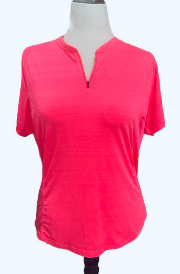 Slazenger Women's Pink Heather Zip Golf Top Size XL