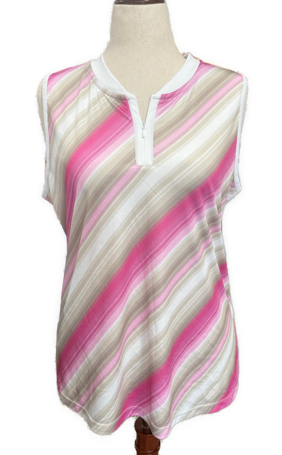 PGA Tour Women's Energy Stripe Baseball Collar Golf Polo
