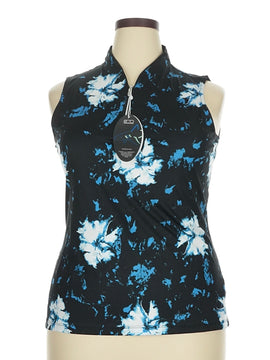 New Greg Norman Black Floral Sleeveless Golf Top Size XL MSP$75