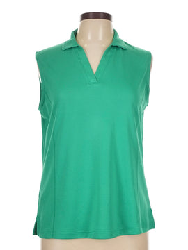 PGA Tour Kelly Green Sleeveless Golf Polo Size L