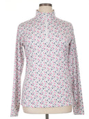 Straight Down Women's White Print Pullover Size XL-1