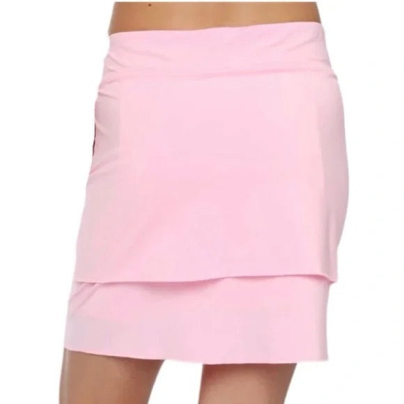Belyn Key Light Pink Tin Cup Tiered Golf Skort Size M MSP$125