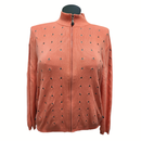 Jamie Sadock Peach Knit Full Zip Gromit Sweater Size XL-1