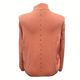 Jamie Sadock Peach Knit Full Zip Gromit Sweater Size XL - 0