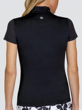 New Tail Activewear Black Nicah Short Sleeve Golf Top Size M MSP$91 - 0
