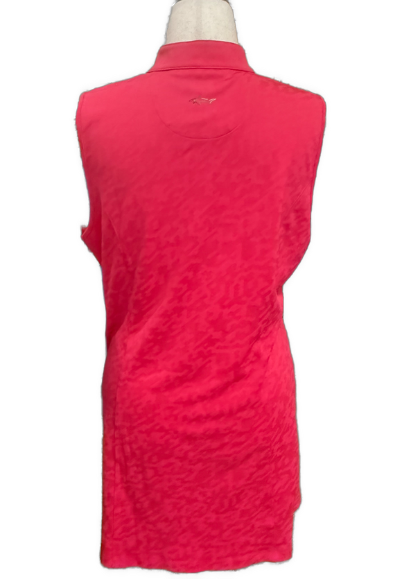New Greg Norman Hot Pink Textured Sleeveless Golf Dress Size XL MSP$99
