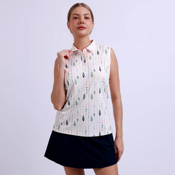 New Swannies Women's Hadley Sleeveless Golf Polo - Vintage White - 0