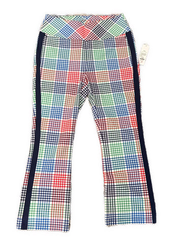 New Kinona Smooth Your Waist Crop Golf Pant Vacation Plaid Size M - 0