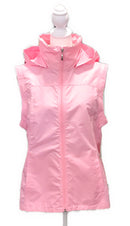 New Izod Performance Convertible Vest/Full Zip Pink Wind Breaker Size M MSP$84-3