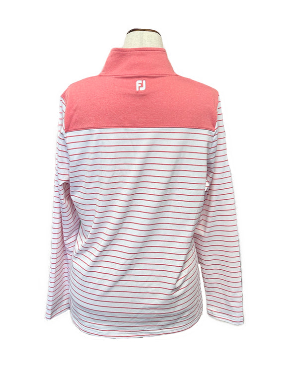 Footjoy Women's Striped Zip Mock Golf Pullover Size XL MSP$90