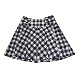 Kinona Black 7 White Plaid Pleated Skort Size XS