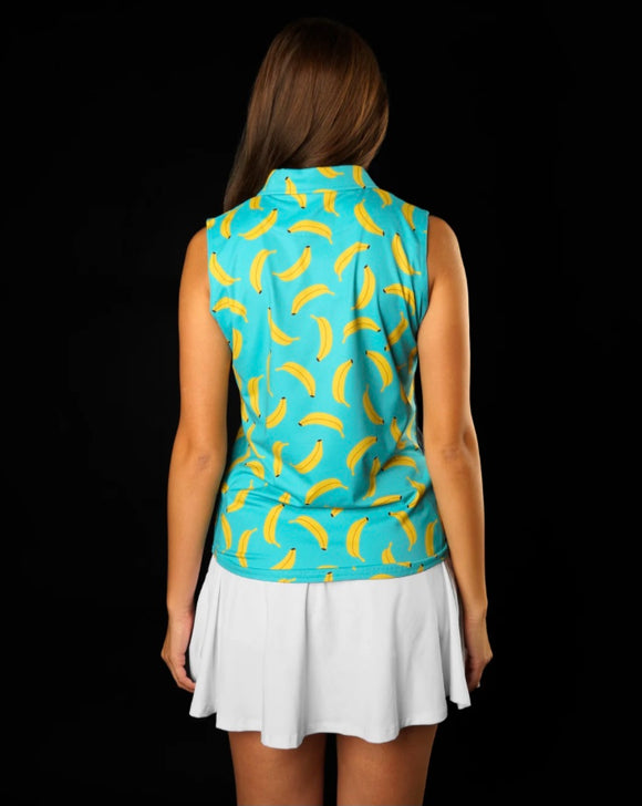 New Sunday Swagger Women's Monkey Business Sleeveless Golf Polo