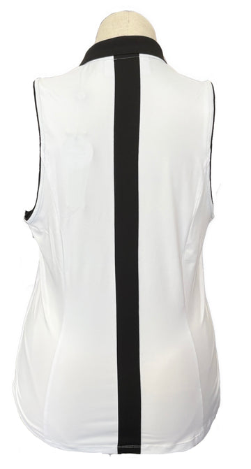 New Scratch Seventy Corey Sleeveless Golf Polo White/Black MSP$75 - 0