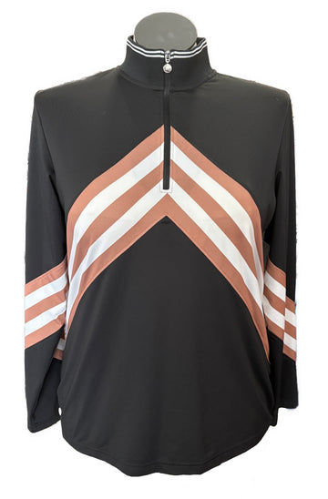 New Daily Sports Women's Bari Black Chevron Golf Pullover MSP$138 - 0