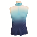 New EP NY Ombre Print Zip Mock Polo - Aquatic Multi Size M-1