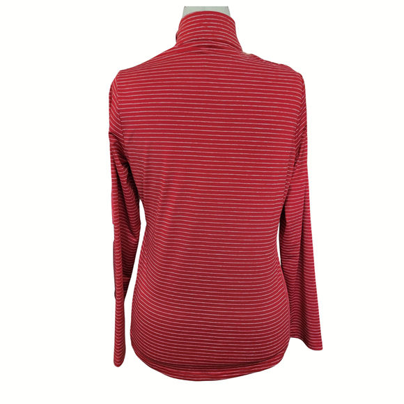 Antigua Red & White Stripe 1/4 Zip Pullover Size M
