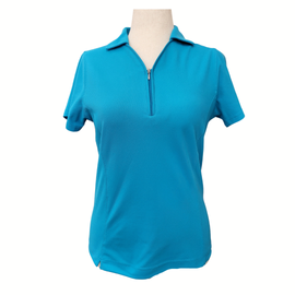 Pebble Beach Turquoises 1/4 Zip Performance Golf Polo Size M