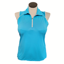 Slazenger Golf Bright Turquoise Sleeveless Polo w/ White Accents Size L-1