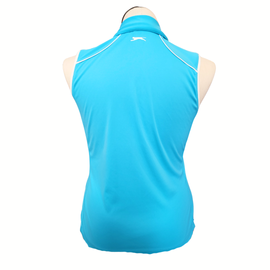 Slazenger Golf Bright Turquoise Sleeveless Polo w/ White Accents Size L - 0