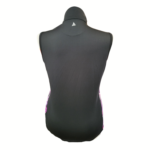 Bermuda Sands Black and Purple Plaid 1/4 Zip Sleeveless Golf Top Size L