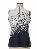 Tail Activewear Deep Navy & White Animal Print Sleeveless Golf Top Size L-1