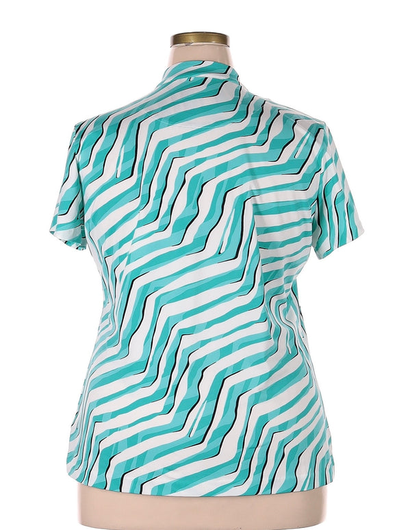 New Tail Activewear Michelle Zebra Twist Short Sleeve Golf Top Size XS