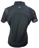 New Tail Women's Clea Raglan Short Sleeve Mini Mock Zip Top Size S - Onyx-2