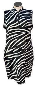 Tail Women's Black & White Wavy Stripe Pattern Sleeveless Golf Dress Size XL-1
