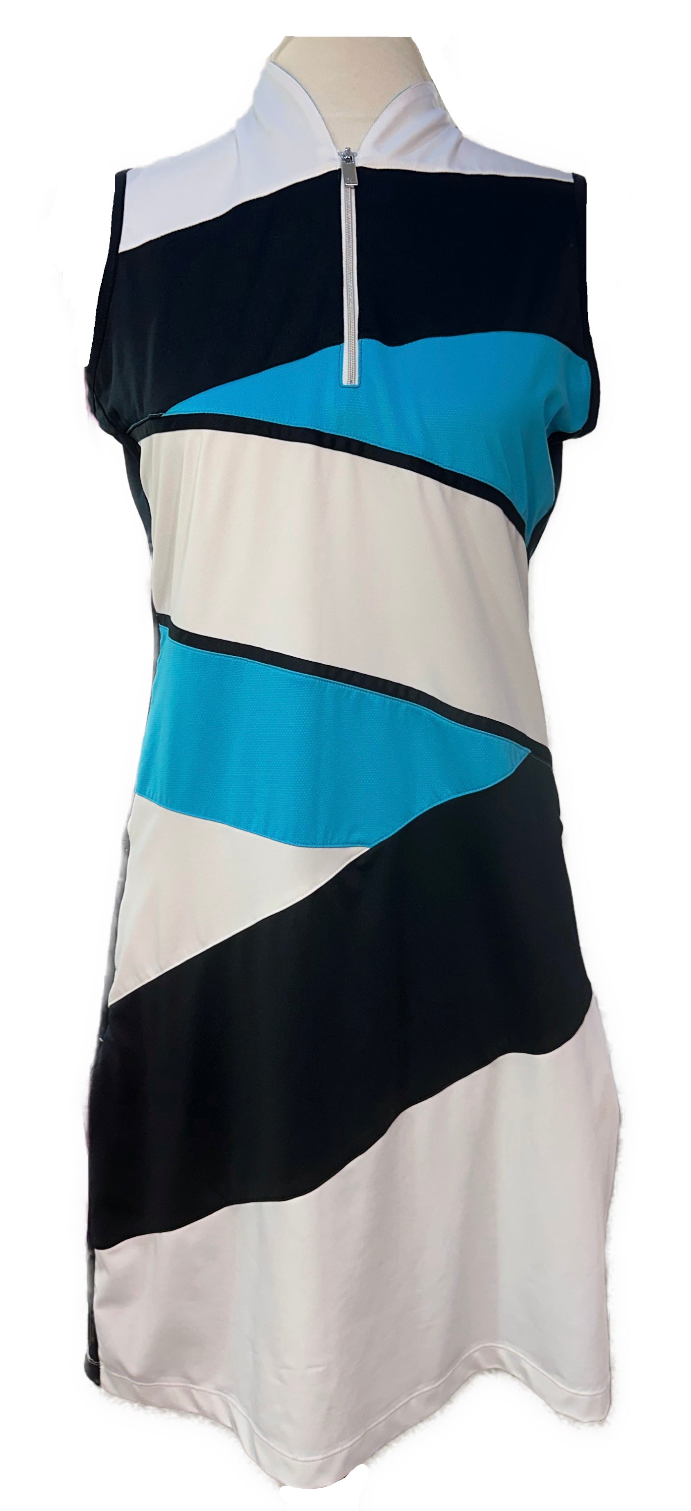 blue and white golf dress Cabana Life - Flora Zip Sleeveless Sport Dress - Green