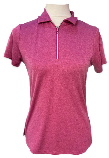 Callaway Women's Heathered Magenta Short Sleeve Golf Top Size S