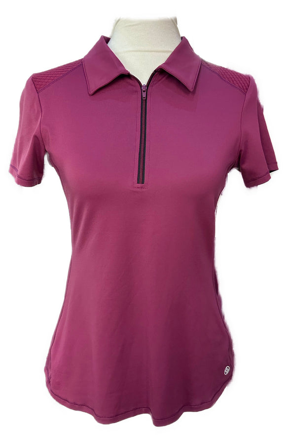 Lija Women's Plum Short Sleeve Golf Top Size S MSP$120