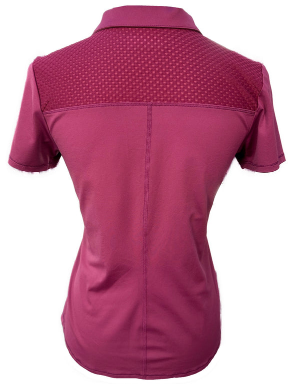 Lija Women's Plum Short Sleeve Golf Top Size S MSP$120