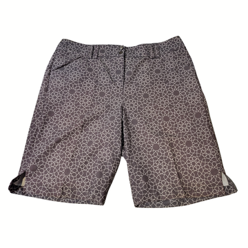 Callaway Warm Gray White Geometric Linework Print Short Size 14