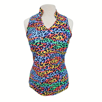New Tzu Tzu Tabitha Sleeveless Golf Top -Party Cat MSP$99