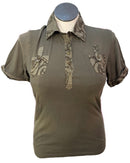 Bogner Army Green Shoert Sleeve Polo Size L MSP$180-1