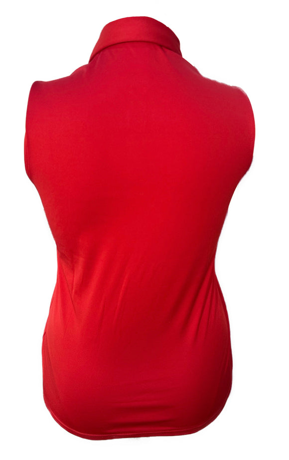 Antigua Red Sleeveless Wisconsin Badger Polo Size L