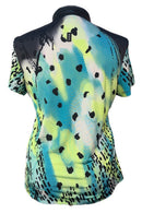 Jamie Sadock Women's Teal, Green, Black & White Patterned Short Sleeve Golf Top Size L-2