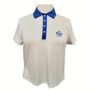 Johnnie-O White Ribbed & Royal Collar w/ Logo Size L-1