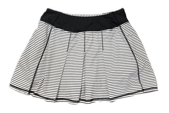 Kyodan Women's Black & White Striped Pleated Short Skort Size S